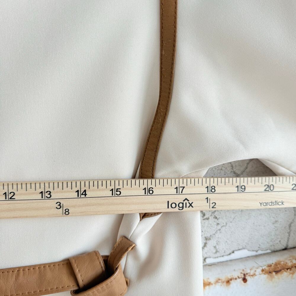 Vtg 60s Youthcraft Voyager West Coat Cream Tan Leather Trim‎ Belted Women S Mod - Picture 12 of 13